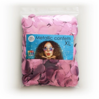 Rund Konfetti Metallic Rosa