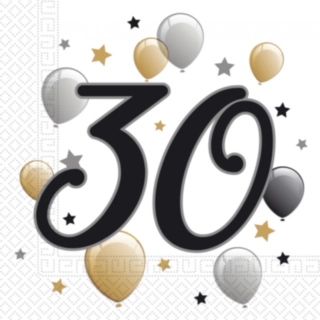 30 År Ballonger Servetter