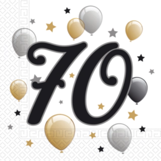 70 År Ballonger Servetter
