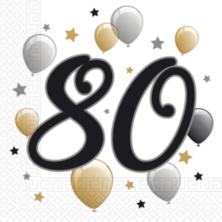 80 År Ballonger Servetter