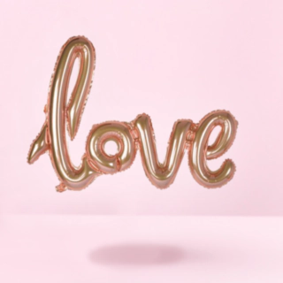 Love Folieballong Roséguld