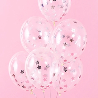 Silverstjärnor Konfetti Ballonger
