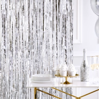 Glitterdraperi Silver