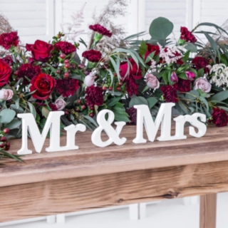 Mr & Mrs Skylt i Trä, Vit