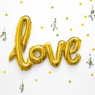 Love Folieballong Guld