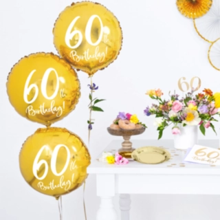 60 År Folieballong Guld