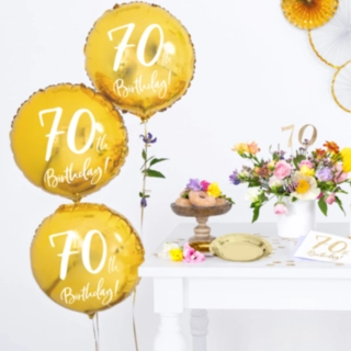 70 År Folieballong Guld
