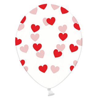 Röda Hjärtan Ballonger Transparenta
