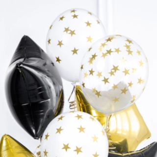 Guld Stjärnor Ballonger Genomskinlig