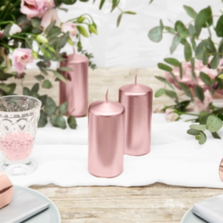 Blockljus Metallic Roséguld