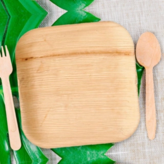 Palmblad Tallrikar Fyrkantiga Eco