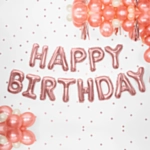 Happy Birthday Folieballonger Roséguld
